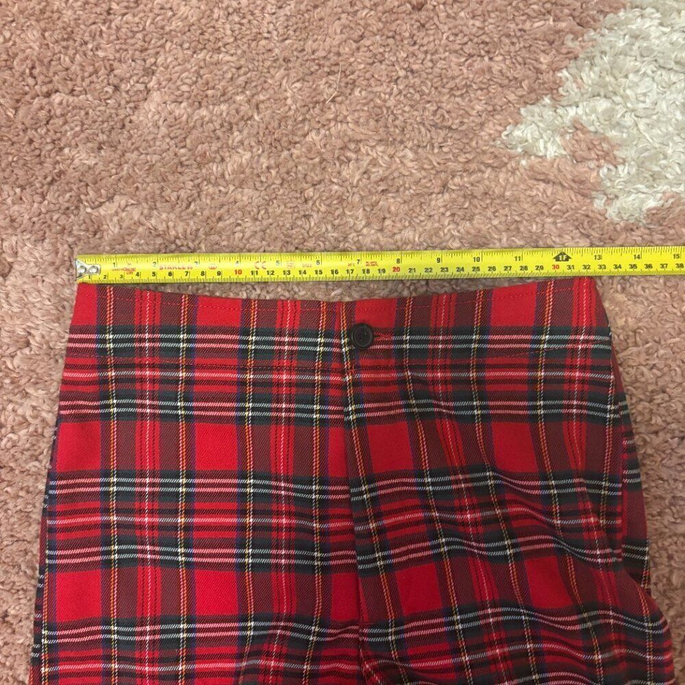 NWT Brandy Melville John Galt Red Blue Green Plaid High Rise Kim Pants Christmas - Picture 6 of 7